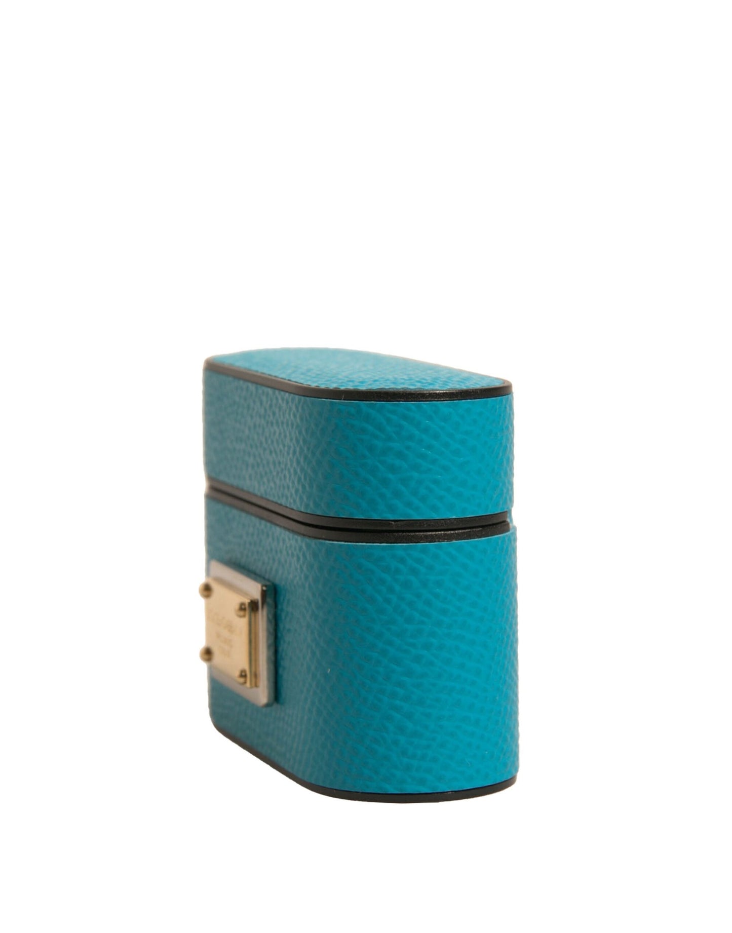 Dolce &amp; Gabbana – Airpods-Hülle mit Logo-Plakette aus grünem Leder und Metall