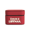 Dolce & Gabbana Red PVC Embossed Logo Plaque Holder Airpods Case