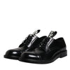 Dolce & Gabbana Black Patent Leather Derby Lace Up Formal Dress Shoes