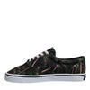 Dolce & Gabbana Black Tropical Print Low Top Sneakers Shoes