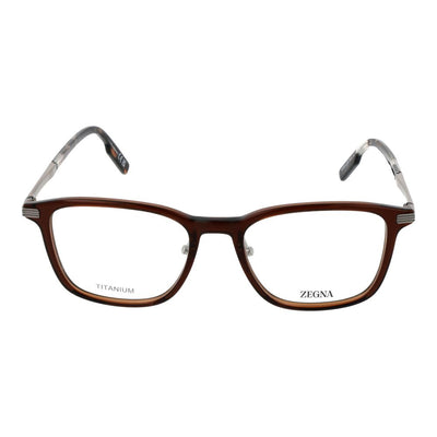 Ermenegildo Zegna Brown Plastic & Titanium Glasses (Frames)