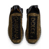 Dolce & Gabbana Gold Rhinestones Sorrento Sneakers Shoes