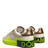Baskets en cuir Portofino blanches et jaunes Dolce &amp; Gabbana