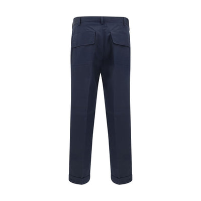 Germano Blue Cotton Casual Pants