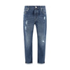 Brunello Cucinelli Blue Cotton Straight-Leg Jeans