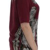 Dolce & Gabbana Red Knight Print Silk Blouse T-shirt