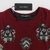 Dolce & Gabbana Red Knight Print Silk Blouse T-shirt