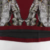 Dolce & Gabbana Red Knight Print Silk Blouse T-shirt