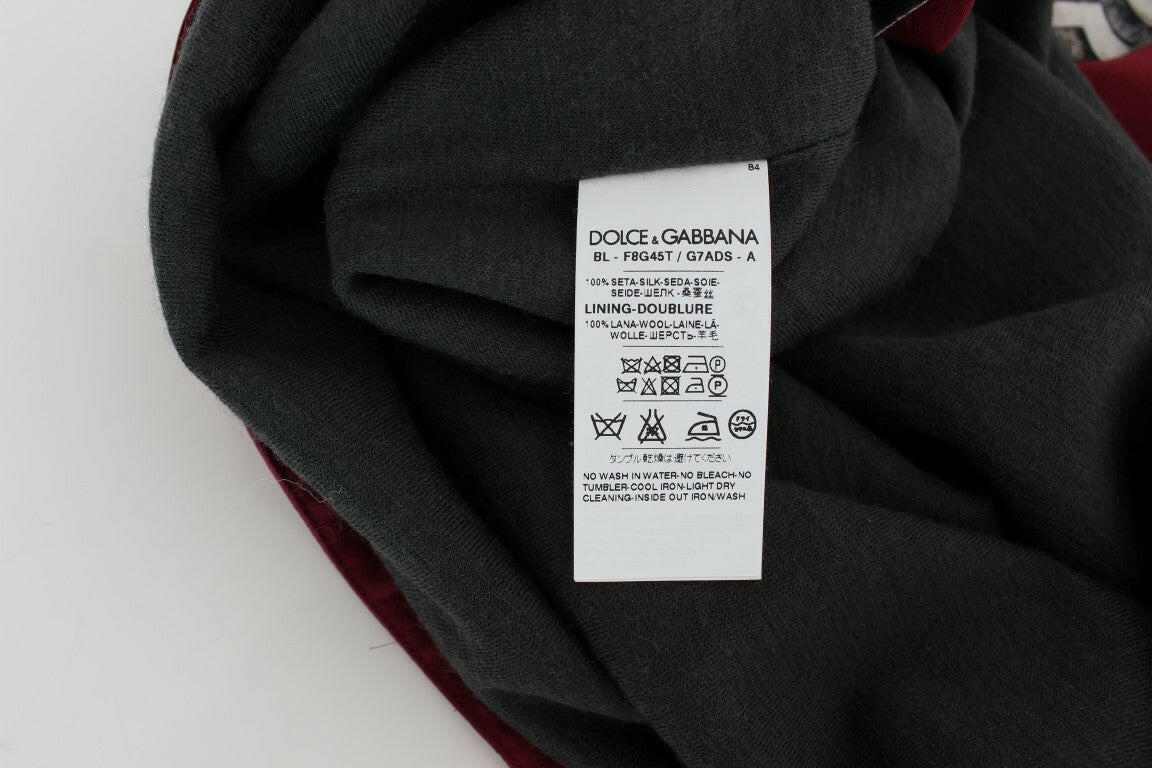 Dolce & Gabbana Red Knight Print Silk Blouse T-shirt