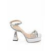 MACH & MACH Gray Leather Platform Sandals