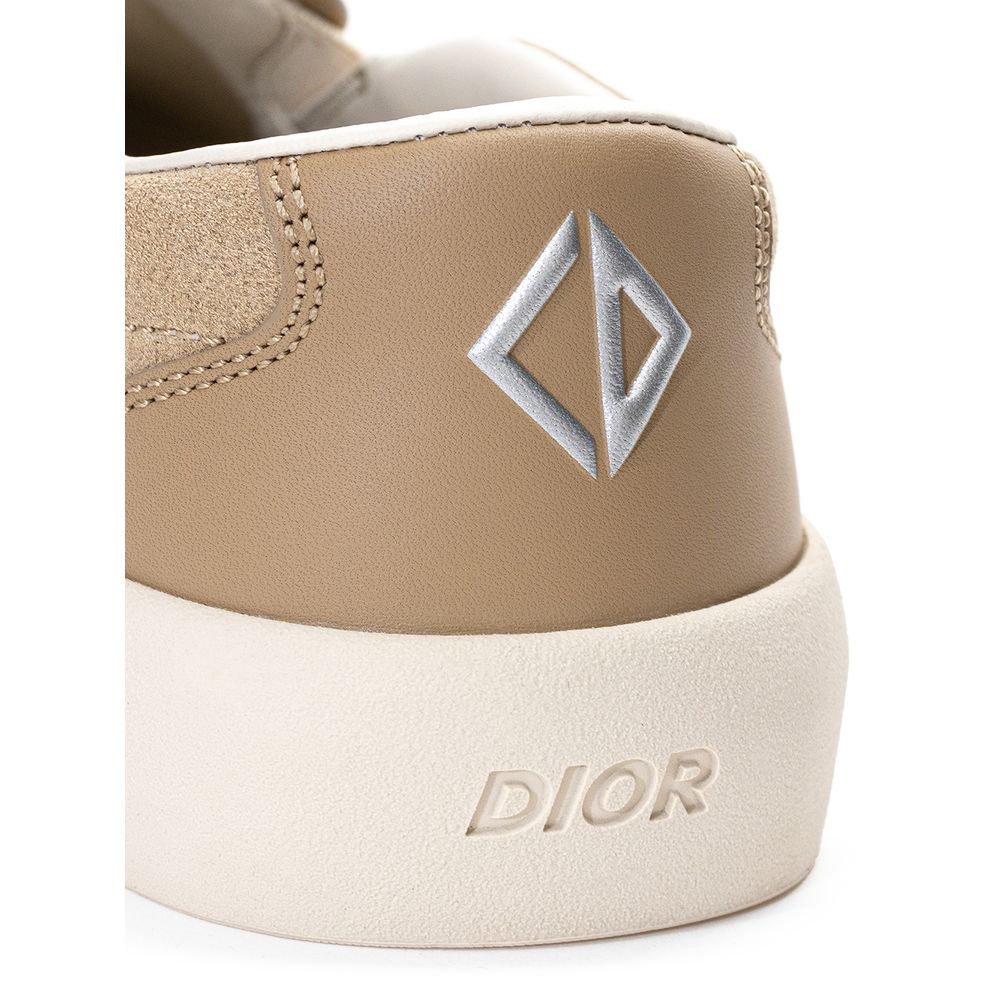 Baskets Dior en cuir beige