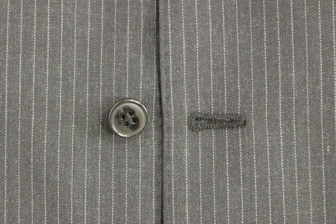 Dolce &amp; Gabbana Grau gestreifte einreihige Weste aus Wolle