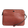 Sac porte-documents pour homme Dolce &amp; Gabbana en cuir croco bordeaux avec plaque logo