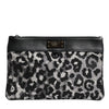 Dolce & Gabbana Multicolor Leopard Jacquard Logo Plaque Men Pouch Bag