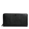 Dolce & Gabbana Black Calfskin Leather Logo Zip Around Continental Wallet