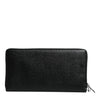 Dolce & Gabbana Black Calfskin Leather Logo Zip Around Continental Wallet
