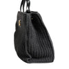 Dolce & Gabbana Black Large Knitted Crochet Shoulder Shopper DG Logo Bag