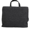 Dolce & Gabbana Black Large Knitted Crochet Shoulder Shopper DG Logo Bag