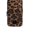 Dolce & Gabbana Brown Leopard Print Dauphine Leather Zip Around Wallet