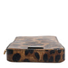 Dolce & Gabbana Brown Leopard Print Dauphine Leather Zip Around Wallet