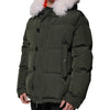 Dsquared² Green Hooded Long Sleeves Fur Shearling Jacket