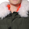 Dsquared² Green Hooded Long Sleeves Fur Shearling Jacket