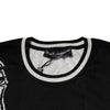 Dolce & Gabbana Black White Guitar Silk Crew Neck Sweater