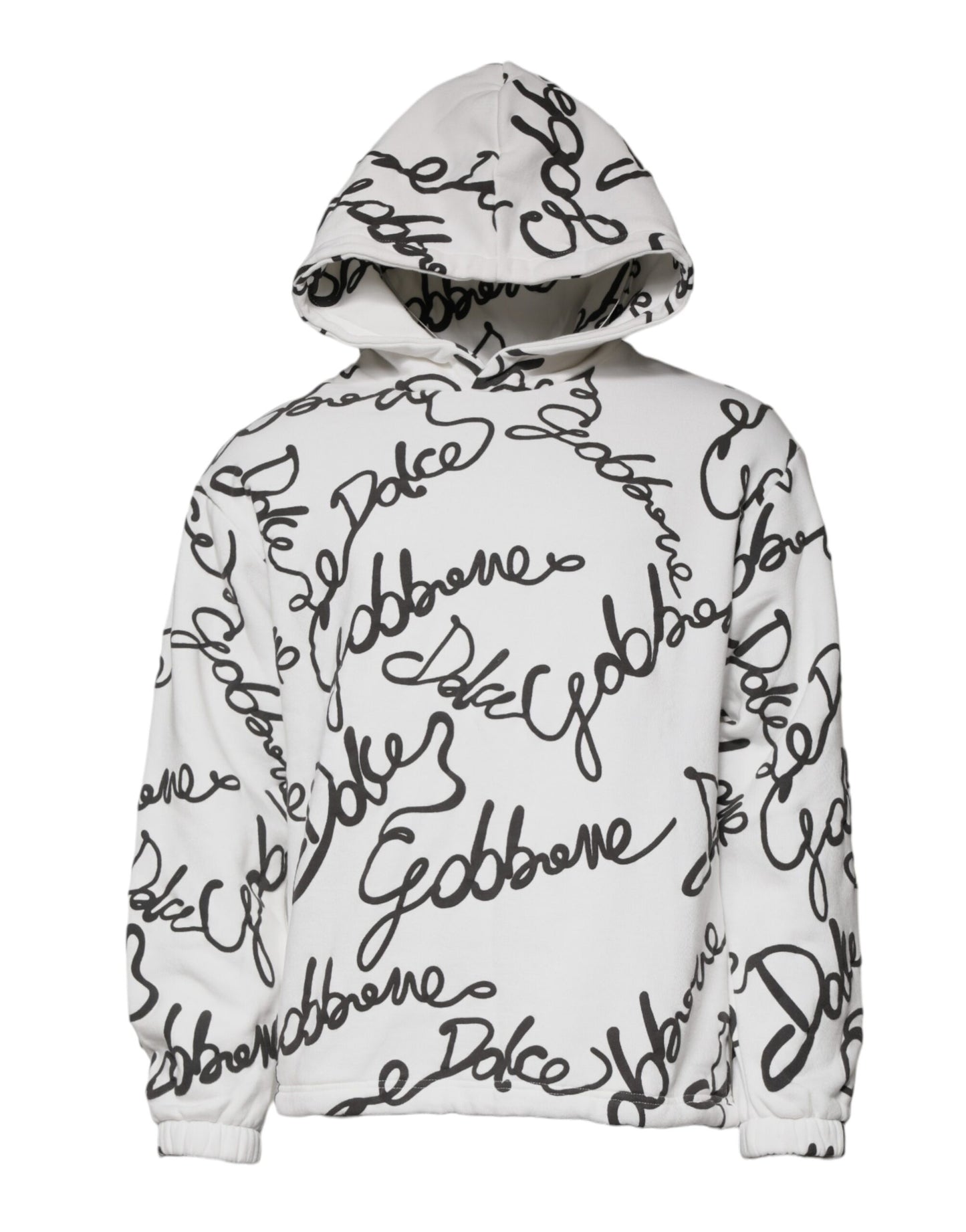 Sweat-shirt à capuche en coton blanc avec logo Dolce &amp; Gabbana