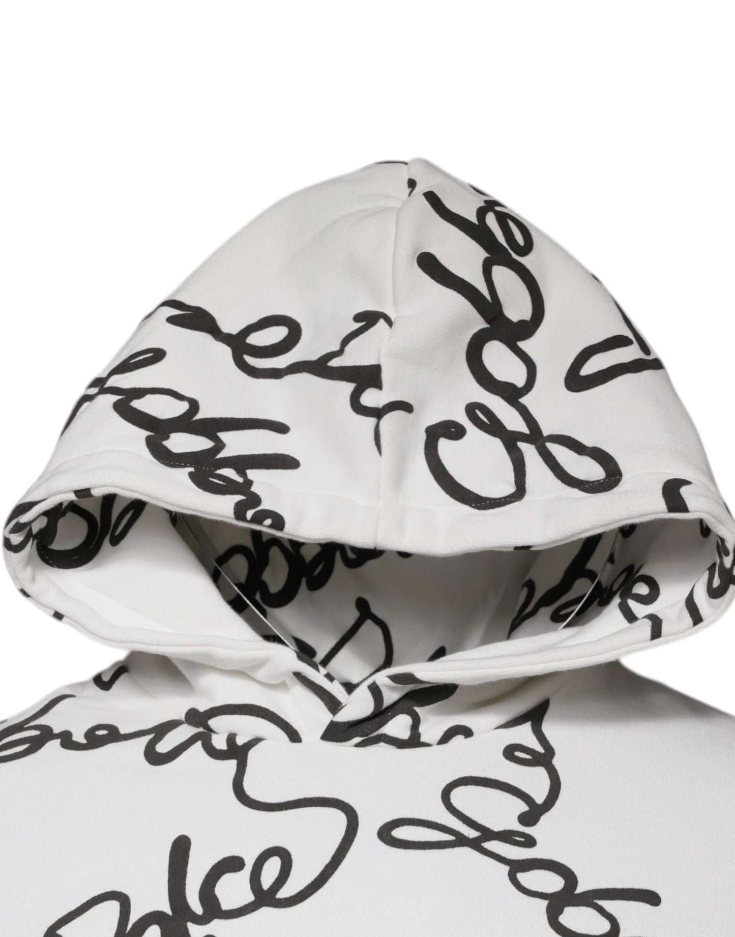 Sweat-shirt à capuche en coton blanc avec logo Dolce &amp; Gabbana