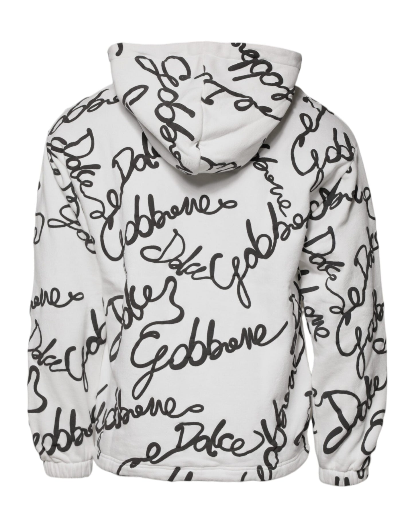 Sweat-shirt à capuche en coton blanc avec logo Dolce &amp; Gabbana