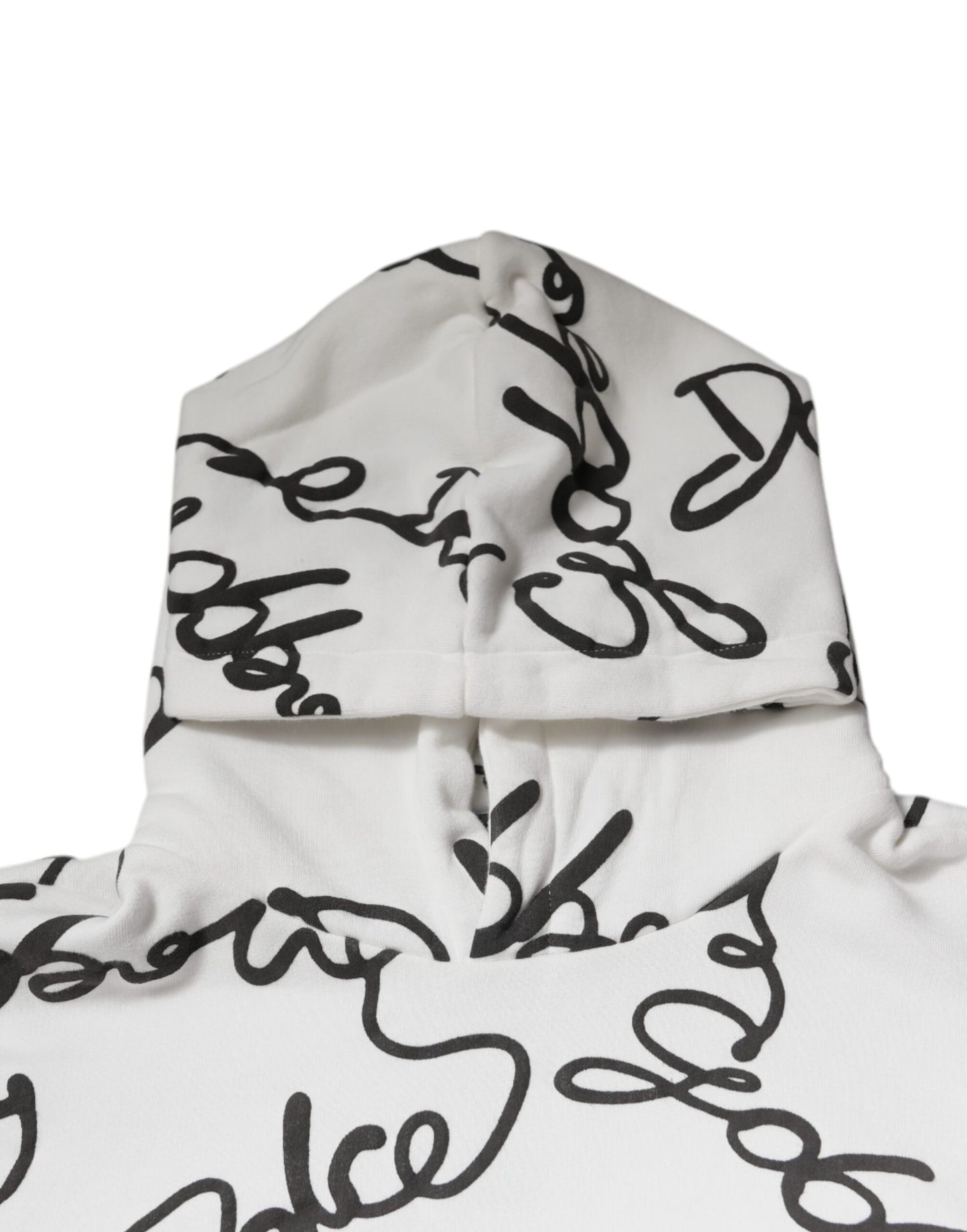 Sweat-shirt à capuche en coton blanc avec logo Dolce &amp; Gabbana