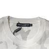 Dolce & Gabbana White Gray Camouflage Cotton Crew Neck T-shirt