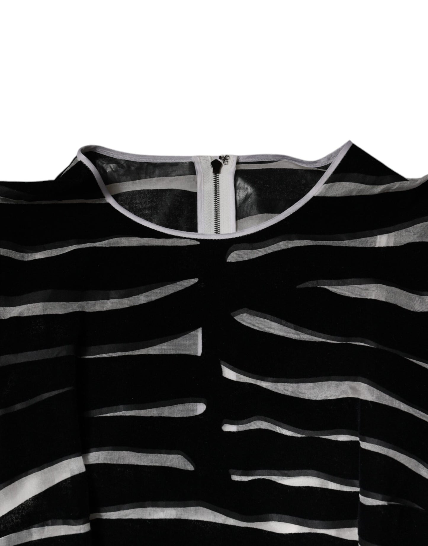 Robe fourreau trapèze noire et blanche à motif zèbre Dolce &amp; Gabbana