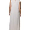 Peserico – Weißes, ärmelloses Maxikleid mit Rundhalsausschnitt
