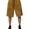 Dolce & Gabbana Brown Lambskin Suede Men Bermuda Shorts