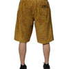 Dolce & Gabbana Brown Lambskin Suede Men Bermuda Shorts