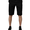 Dolce & Gabbana Black Cotton Casual Mid Waist Chino Shorts