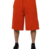 Dolce & Gabbana Red Cotton Blend Mid Waist Men Bermuda Shorts