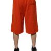 Dolce & Gabbana Red Cotton Blend Mid Waist Men Bermuda Shorts