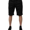 Dolce & Gabbana Black Polyester Mid Waist Men Bermuda Shorts