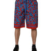 Dolce & Gabbana Blue Cherry Print Cotton Men Bermuda Shorts