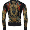Dolce & Gabbana Black Heraldic DG Silk Round Neck Pullover Sweater