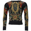 Dolce & Gabbana Black Heraldic DG Silk Round Neck Pullover Sweater