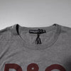 Dolce & Gabbana Gray Logo Print Cotton Crew Neck Men T-shirt