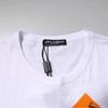 Dolce & Gabbana White Logo Tape Cotton Crew Neck T-shirt