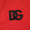 Dolce & Gabbana Red DG Logo Patch Cotton Crew Neck T-shirt