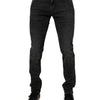 Dolce & Gabbana Black Cotton Stretch Skinny Men Denim Jeans