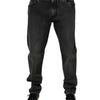Dolce & Gabbana Black Cotton Stretch Skinny Men Denim Jeans
