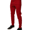 Dolce & Gabbana Red Cotton Jogger Jogging Pants