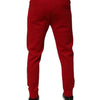 Dolce & Gabbana Red Cotton Jogger Jogging Pants